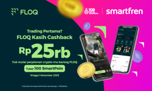 FLOQ Gandeng Smartfren, Pelanggan Bisa Tukar SmartPoin dengan Saldo Kripto Senilai Rp25.000