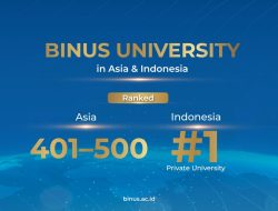 Konsistensi yang Dijaga: BINUS University Kembali Jadi PTS Nomor 1 di Indonesia versi THE Asia University Rankings 2026