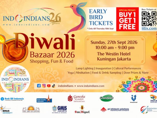 Satu Bulan Menuju Indoindians Diwali Bazaar 2026, Tiket Early Bird Buy 1 Get 1 Free Resmi Dibuka